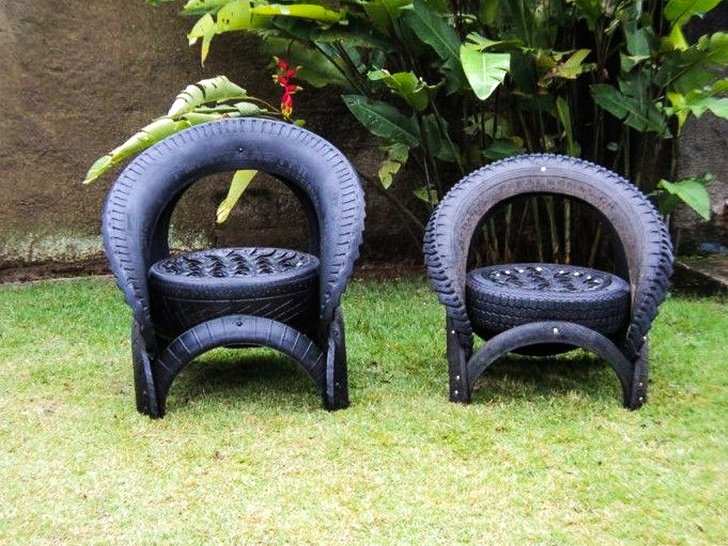 صندلی ساخته شده با لاستیک
